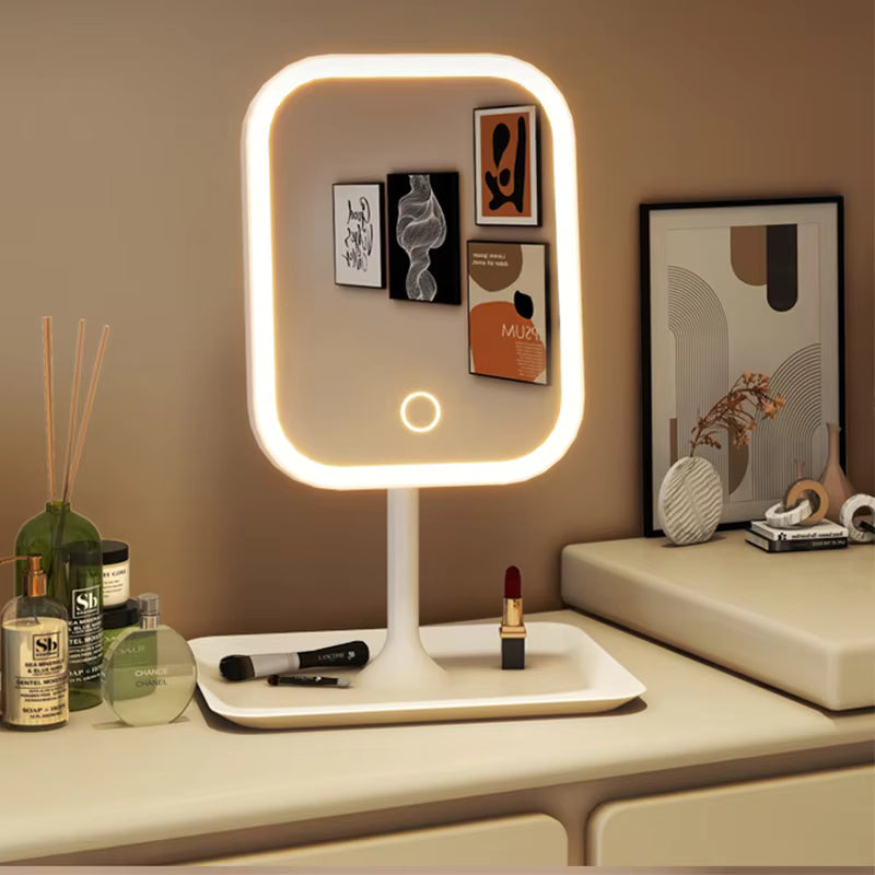 Espelho LED Dobrável – Iluminação e Aumento para Detalhes Para Maquiagem